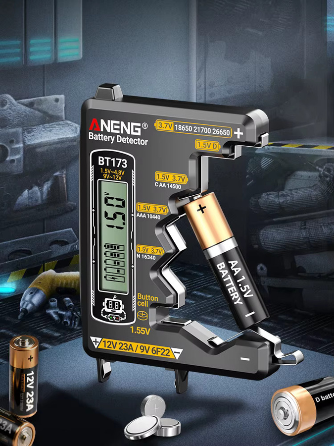 ANENG BT173 Universal Batterie Tester mit visuellem Display für AA, AAA, C, D, N und 9V Batterien - Bild 6