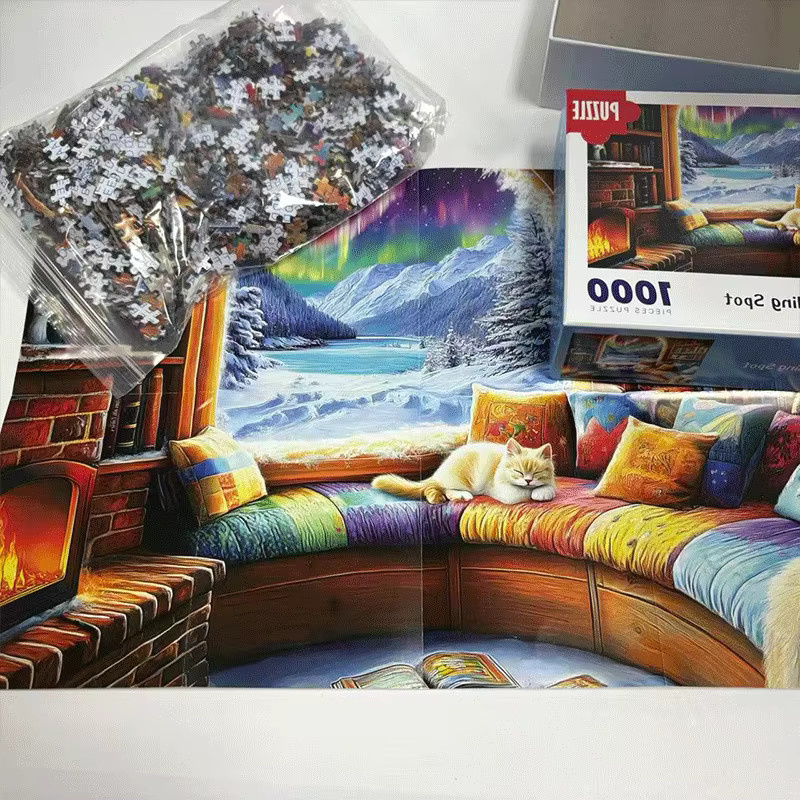 MaxRenard Mini-Puzzle, schlafendes Katzen-Design, 1.000 Teile - Bild 4