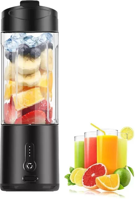 Tragbarer Mixer in Schwarz aus Kunststoff für Smoothies und Shakes mit USB-Ladefunktion - Bild 1
