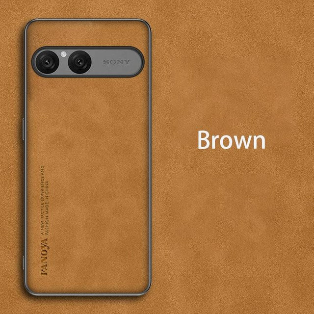 Retro Leder Hülle für Sony Xperia 10 VII 5G in Schwarz, Blau, Grau oder Braun – Stoßfeste Silikon Schutzhülle mit Matt-Optik - Bild 1