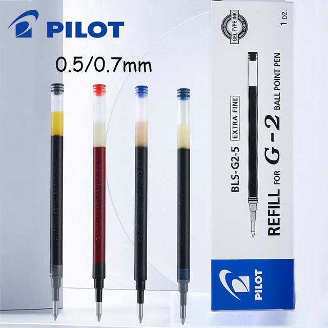 PILOT Gelstift-Nachfüllungen BLS-G2 Set, 12 Stück Ersatzminen für G2/G6, schwarz, 0,5 mm - Bild 1