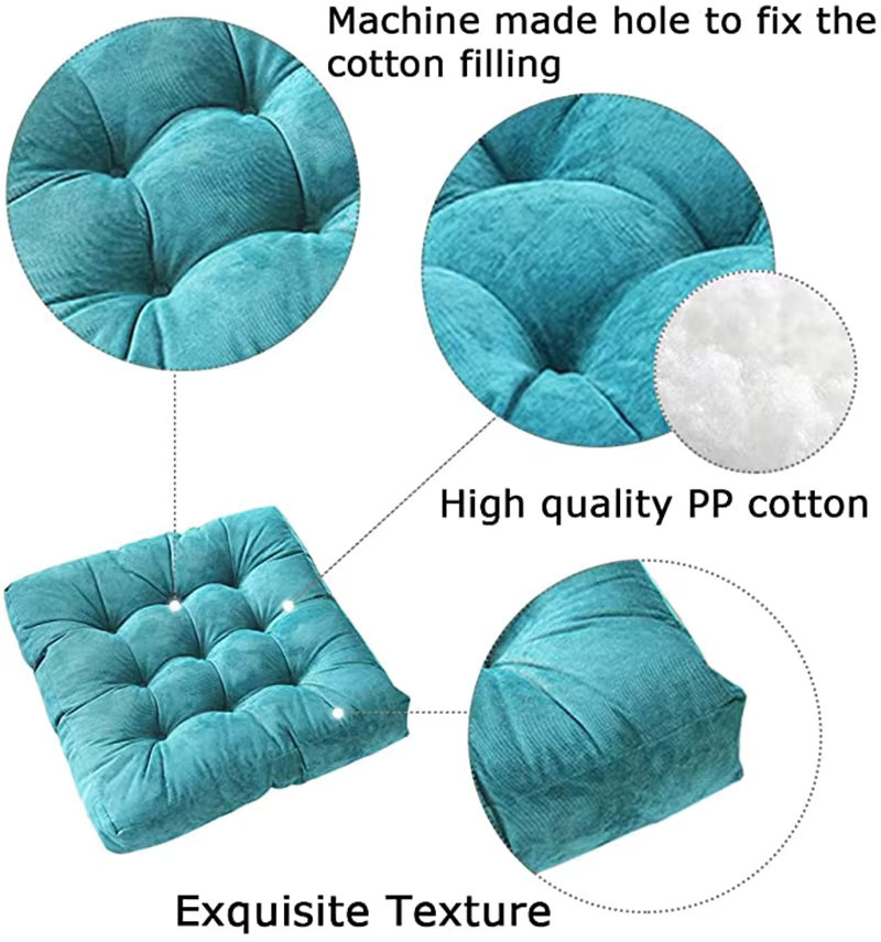 Inyahome Quadratisches Bodensitzkissen Tatami-Matte in Blau oder Grün - Bild 3