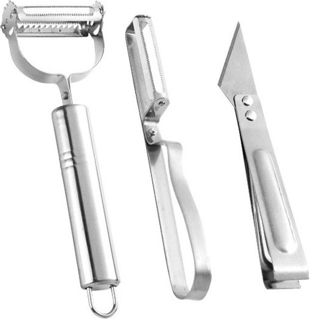 CosyHome Küchenschäler Set aus Edelstahl in Weiß und Silber - Bild 1