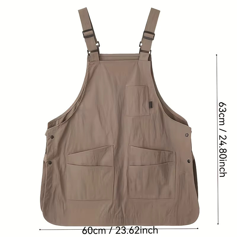 Wendbare Schürze von Untior in Braun mit mehreren Taschen und verstellbarem Verschluss für Küche, Backen und kreative Arbeiten - Bild 3