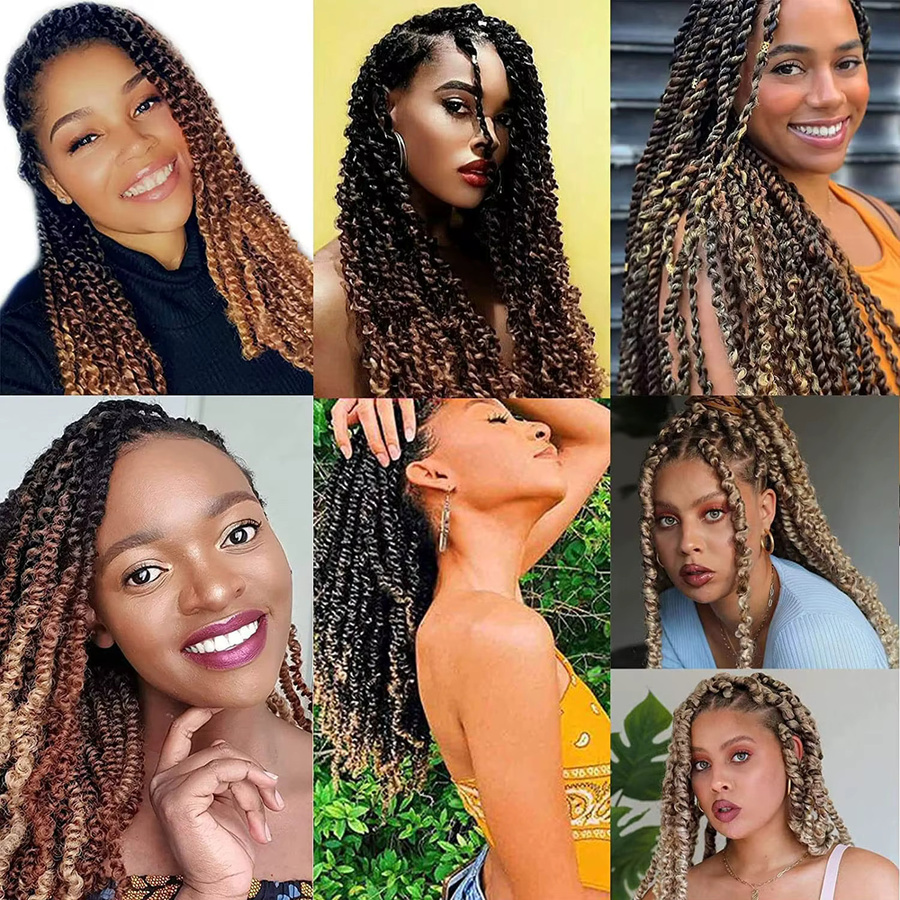 Marley Twist Flechthaar, Afro-Twist-Ombre-Blond, synthetisches Wickelhaar - Bild 4