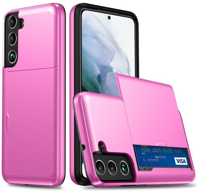 Samsung Galaxy Smartphone Portemonnaie Hülle mit Kartenhalter in Pink für S22 Ultra 5G, S22+, S21 FE, S21+, S20, S10 Plus und S10e - Bild 1