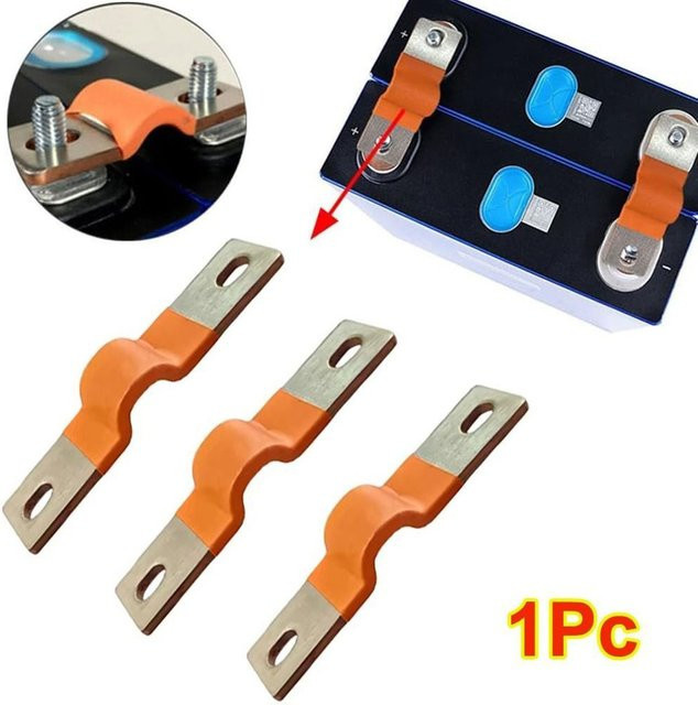 Kupfer-Batterie-Terminal-Stecker mit M6-Anschluss und 2mm-Stecker für 230Ah und 280Ah Batteriezellen in Orange - Bild 1