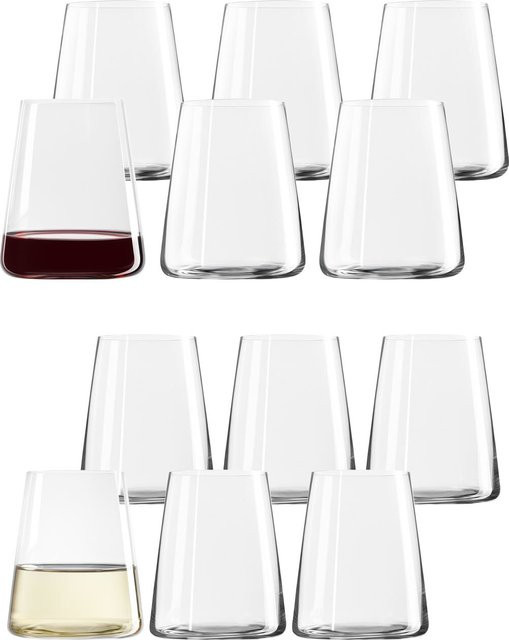 Stölzle Lausitz Rot- und Weißweinbecher Power Set aus transparentem Glas, 12er Set - Bild 1