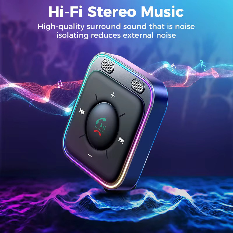 Joyroom Bluetooth 6.0 Auto-Adapter mit Dual-Mikrofonen und ENC Geräuschunterdrückung, Schwarz, 3,5mm AUX Anschluss - Bild 3