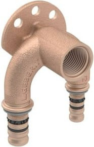 Geberit Doppelanschlusswinkel Mepla 90 Grad aus Rotguss mit 20mm x Rp 1/2" x 16mm - Bild 1