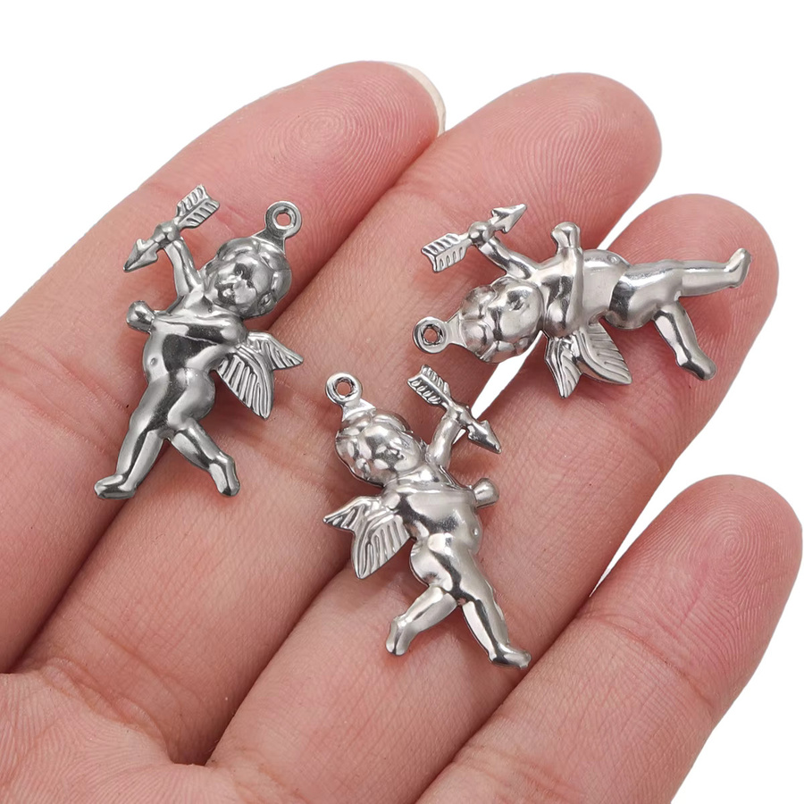 Amor Charms Edelstahl, Silber, Unisex - Bild 4