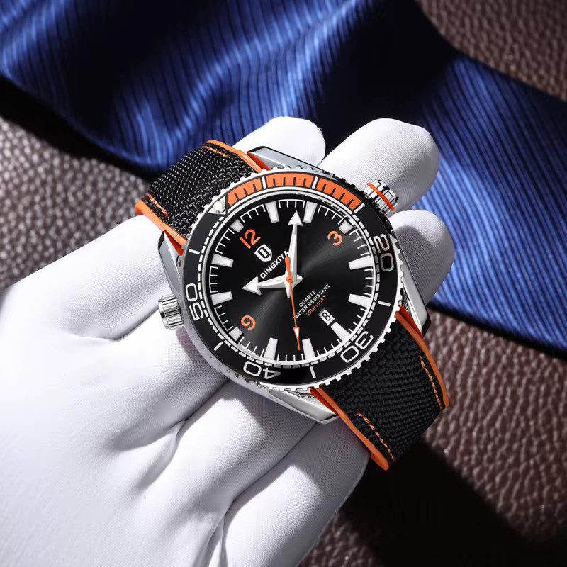 QINGXIYA Armbanduhr, Quarz, Silikon, Blau, Herren - Bild 5