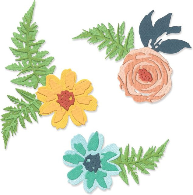 Sizzix Thinlits Stanzschablone Flowers & Fern - Bild 1