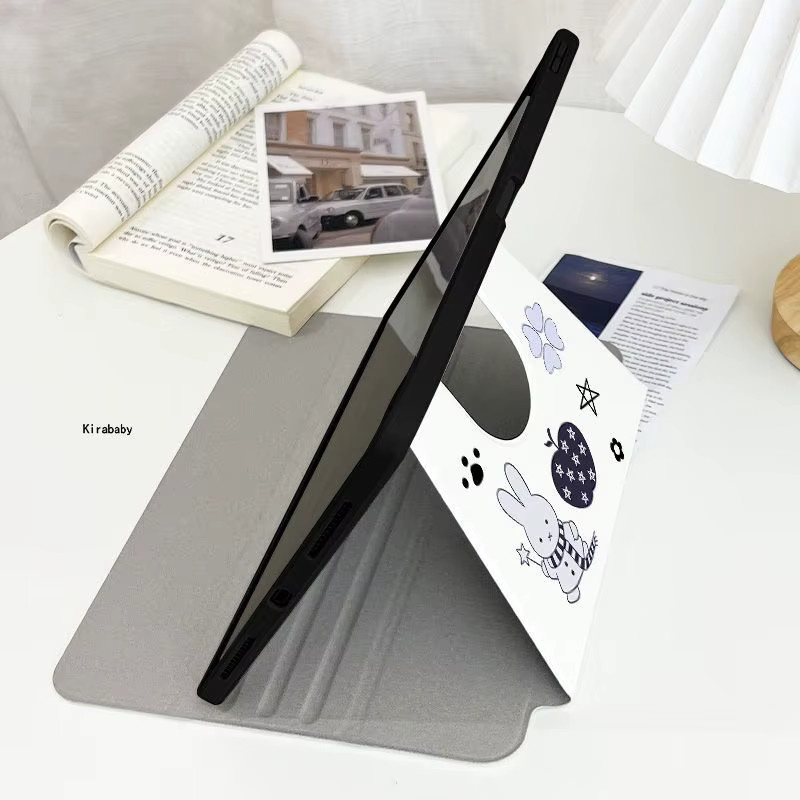 Miffy Kawaii Drehbare Acryl iPad Schutzhülle mit Stoßfestem Airbag für iPad Air 6/7 Pro und iPad Mini 7 - Bild 3