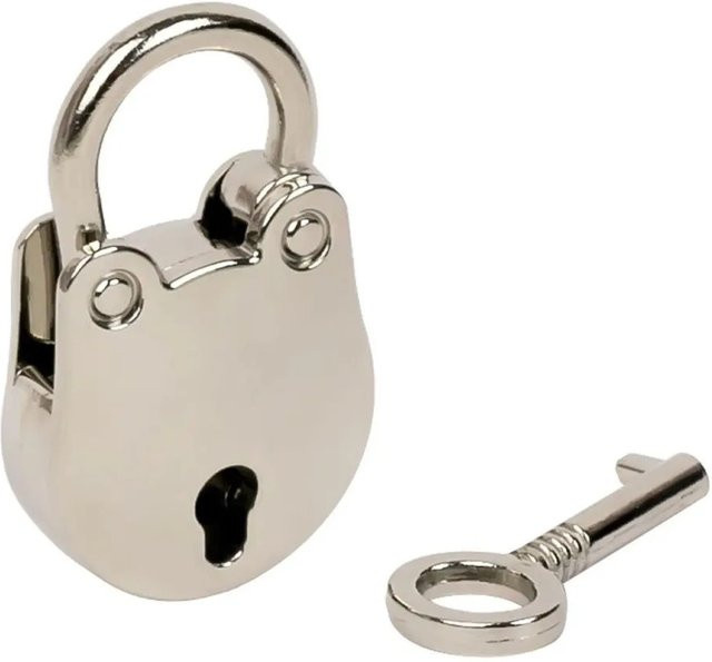 HMF Mini Deko Vorhängeschloss mit Schlüssel Silber B/H/T: 3,8 x 2,5 x 2,0 cm - Bild 1