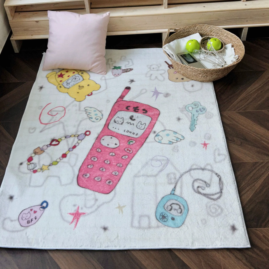 VIKAMA Cartoon-Teppich aus Kaschmirimitat mit Kinder-Motiv in Mehrfarbig, rechteckig, weich und bequem für Schlafzimmer oder Flur - Bild 2