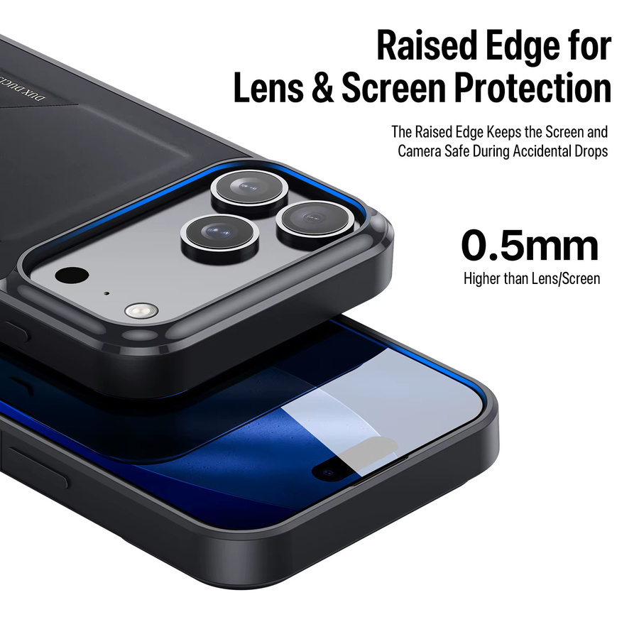 DUX DUCIS Schutzhülle für iPhone 17 Pro Max mit Kartensteckplatz in Schwarz, stoßfeste und rutschfeste Hülle mit schlanker Abdeckung - Bild 4