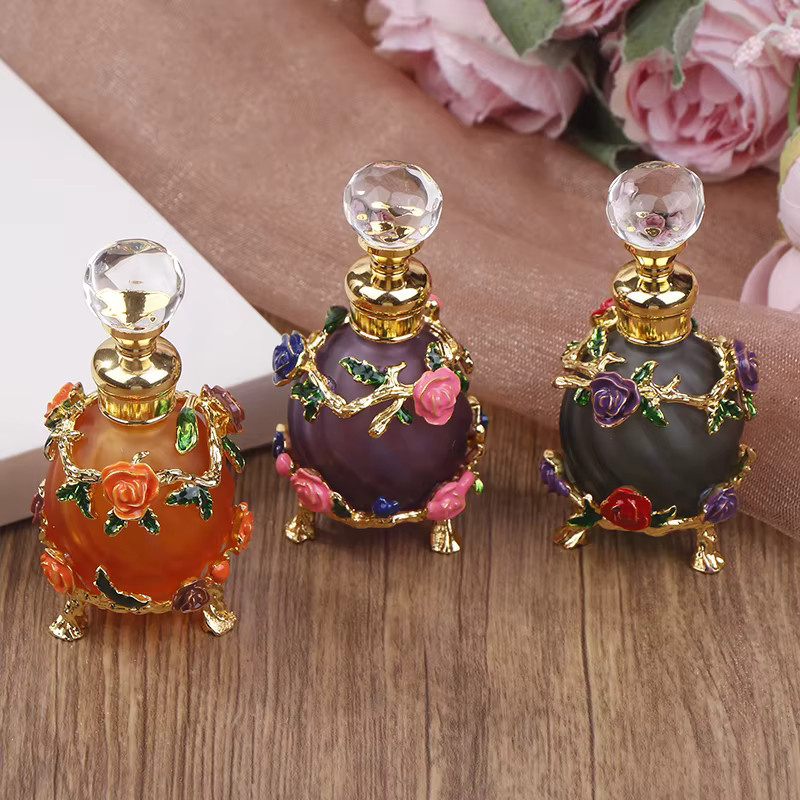 Hoeaden Glas-Parfümflasche mit Blumen, 15 ml, lila, mehrfarbig - Bild 2