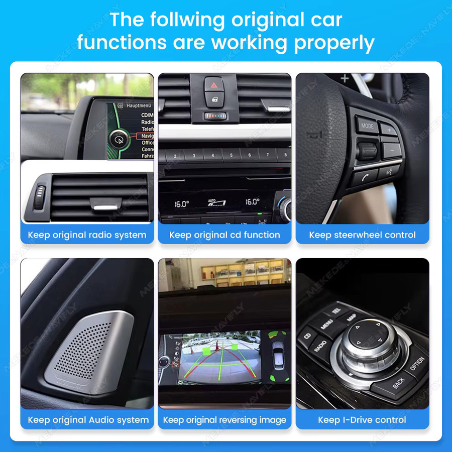 MEKEDE Linux-System Autoradio für BMW 5er F10 F11 2012-2017 mit 10,25 Zoll QLED-Touchscreen, WiFi, Bluetooth, GPS, Wireless CarPlay und Android Auto in Schwarz - Bild 4