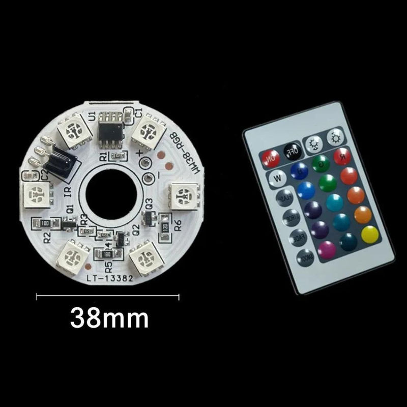 Zhen Qin Global RGB LED-Lampenplatine mit 24-Tasten Drahtlos-Fernbedienung, 3W, 5V Niederspannung, Multicolour, Durchmesser: 23 mm - Bild 3