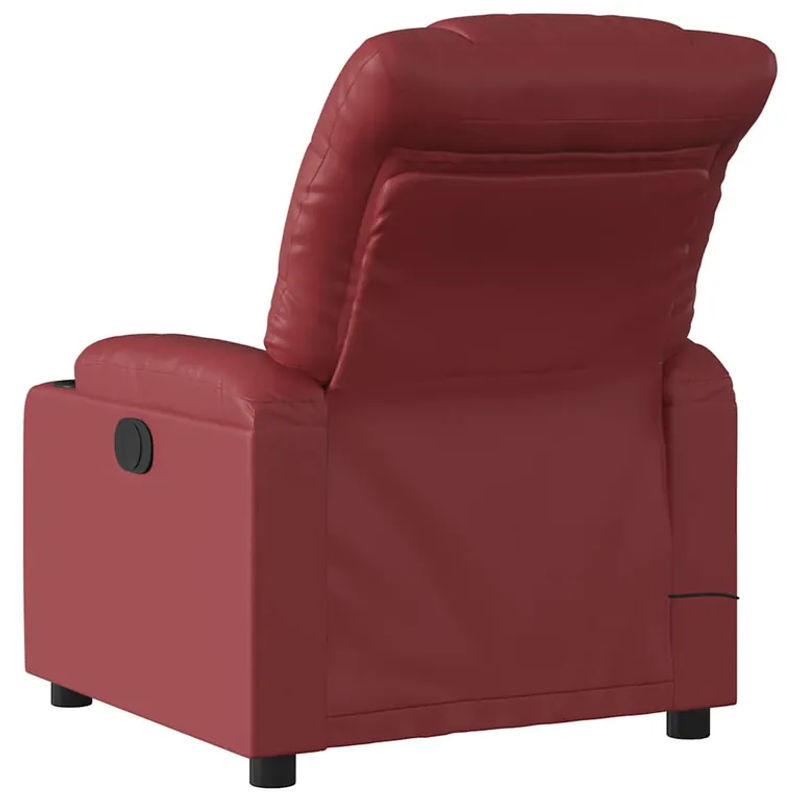 vidaXL Massagesessel in Weinrot aus Kunstleder mit Armlehnen - Bild 6
