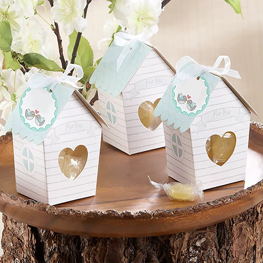 10 Stück Mini-Liebesnest-Vogelhaus-Geschenkboxen aus Papier in Weiß für Hochzeiten, Verlobungen oder Valentinstag - Bild 2