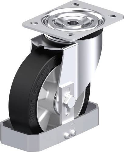 Blickle L-ALEV 160K-FS Stahlblech-Lenkrolle in Schwarz und Silber mit 160 mm Rad-Durchmesser und 400 kg Tragfähigkeit - Bild 1