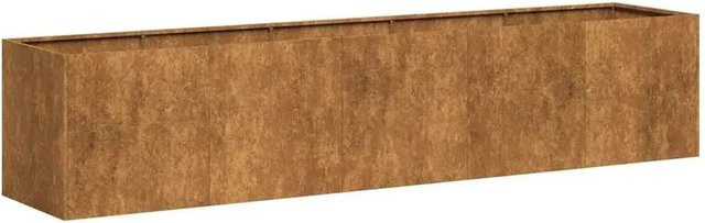 vidaXL Pflanzkübel aus wetterfestem Stahl in Braun, B/T/H: 200 x 40 x 40 cm - Bild 1
