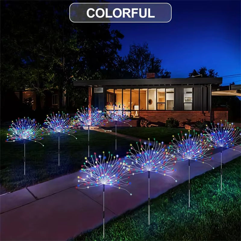 Solar Firework LED Lichterkette mit 90-200 LEDs, wasserfest für Garten und Outdoor, Multicolor RGB mit 8 Lichtmodi - Bild 6