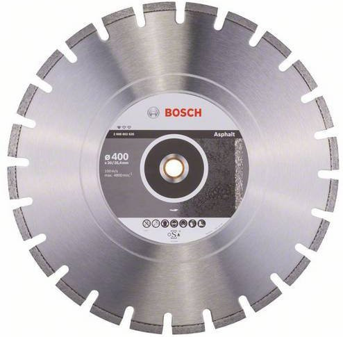 Bosch Diamanttrennscheibe Standard for Asphalt Silber Durchmesser: 400 mm, Bohrung: 20,00/25,40 mm, Dicke: 3,6 mm - Bild 1