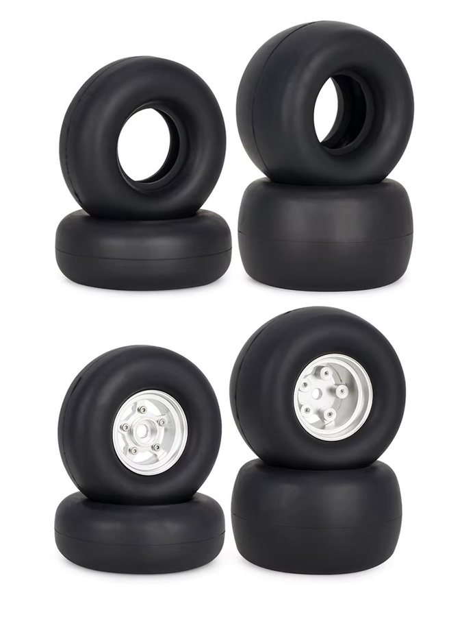 Tamiya Aluminium-Beadlock-Felgensatz, 4-teiliges Set, 1:10, mit Gummireifen - Bild 3