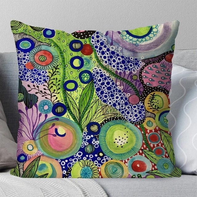 Kusama Yayoi Kunst Kissenbezug von GUOYU HOMEDECOR, quadratisch, Mehrfarbig, B/B: 40 x 40 cm - Bild 1