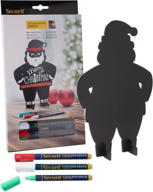 Securit Kreidetafel Santa Claus Weihnachten Schwarz B/H: 22,0 x 14,0 cm - Bild 1