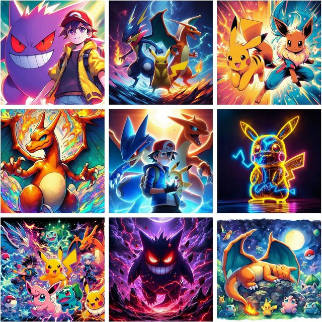 Potdemiel Pokémon Diamant Malerei Mosaik, Stickerei Strass Kit, Anime - Bild 1