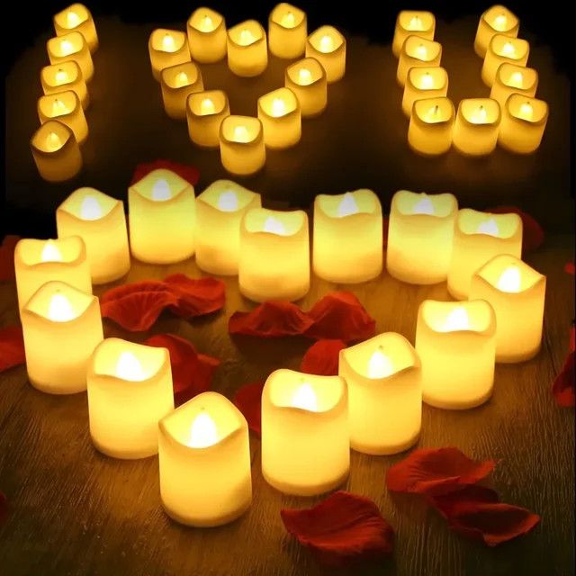 6 Stück flammenlose LED-Teelichter von XIWANGFIRE in Weiß, flackernde elektrische Votivkerzen für Dekorationen wie Hochzeit, Geburtstag oder Party - Bild 1