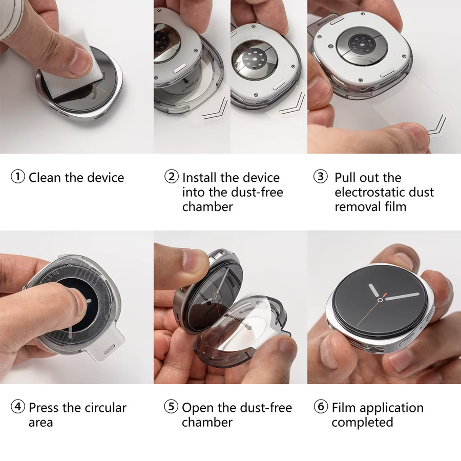 OAKCHARM Displayschutzfolie für Samsung Galaxy Watch 8 40mm 44mm 8 Classic 46mm, transparent - Bild 3