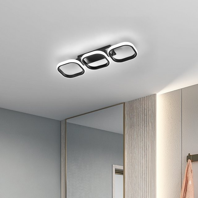 Mckalen LED Deckenleuchte Set aus 3 quadratischen Einbauleuchten in Weiß mit kühlweißem Licht 6500K für dein Wohnzimmer - Bild 1