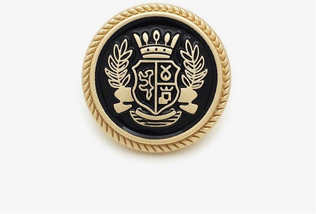 10 Stück Livia Home Anzugknöpfe mit Kronenmuster in Gold, handgefertigte Metallknöpfe für Jacken und Hemden, Durchmesser: 20 mm - Bild 1