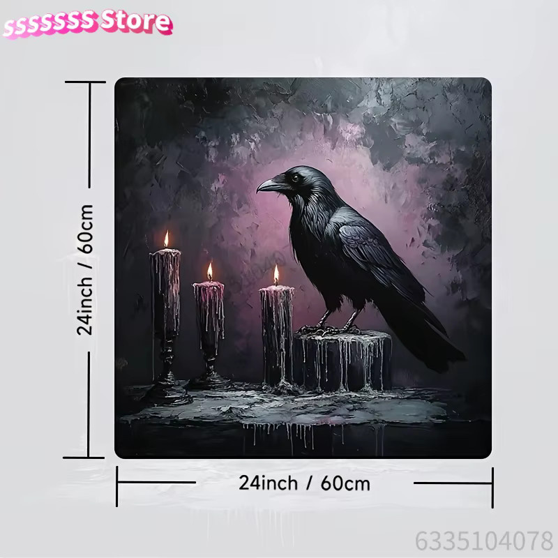 Haier Gothic Raven & Candles Abtropfmatte und Abdeckung für Waschmaschine und Trockner, Mehrfarbig - Bild 2