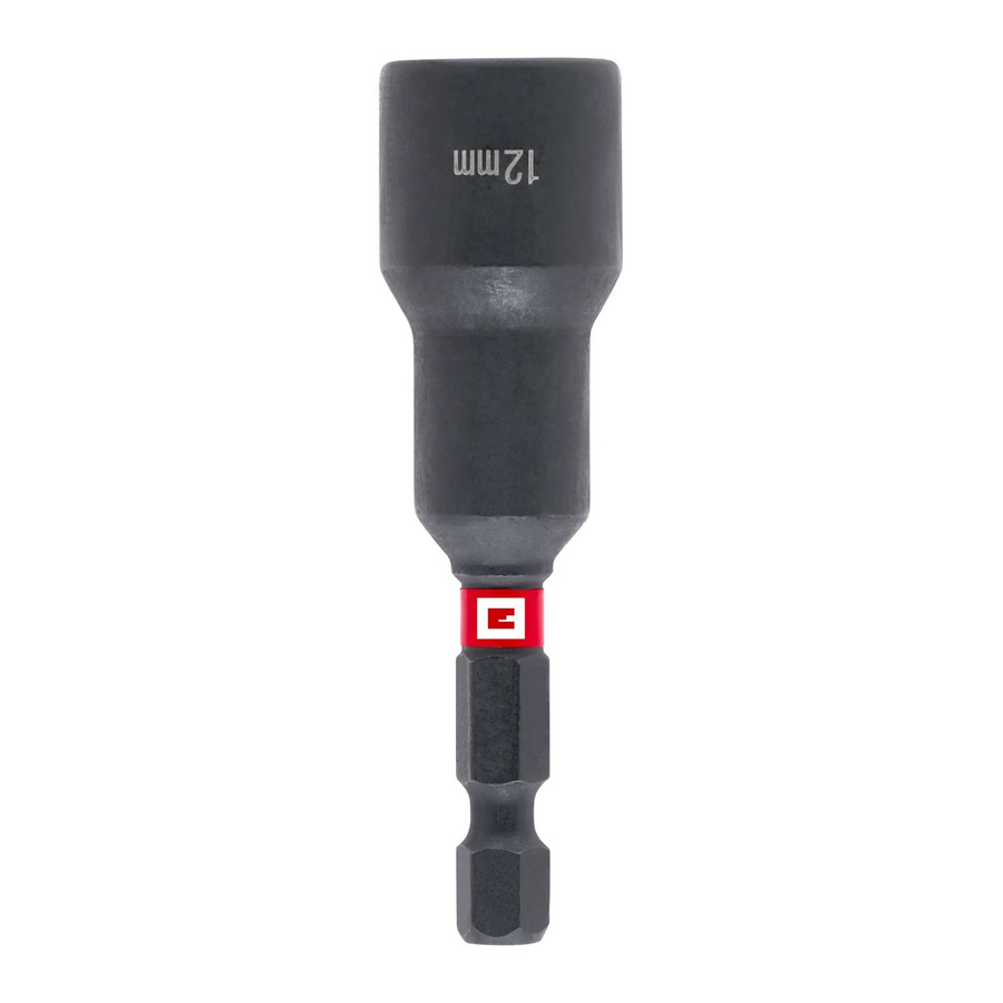 Einhell Impact Sechskant-Steckschlüssel aus Chrome Vanadium mit 1/4 Zoll E 6.3 Schaft, 12 mm, rot/schwarz - Bild 2