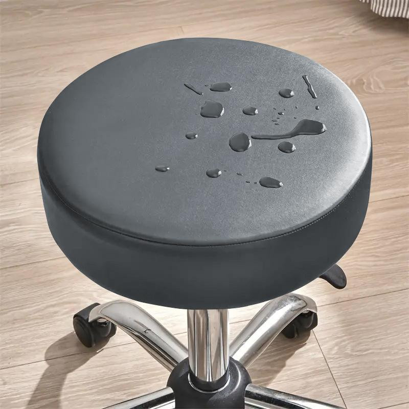 Yiran Furniture Runder Hockerbezug aus PU-Leder, Wasserdicht und Staubdicht, Durchmesser: 36 cm - Bild 2