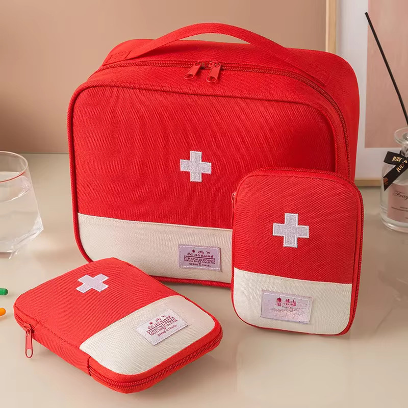 Kaxitex Erste Hilfe Kit Organizer Set, 3-teilige tragbare medizinische Notfalltasche für Camping, Haus und Outdoor, Farbe: Pink - Bild 3