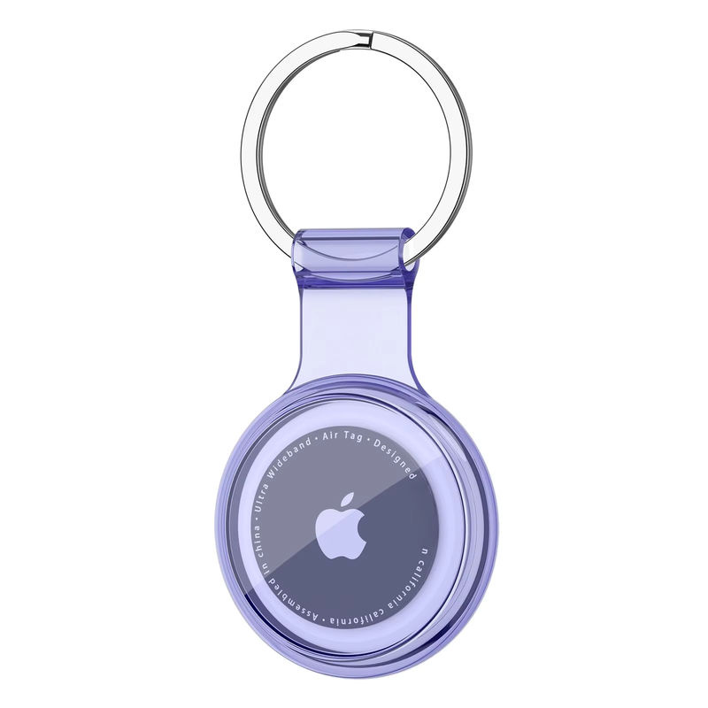 Wasserdichter TPU Schlüsselanhänger für Apple AirTag in Lila zum Schutz deines Trackers für Schlüssel oder Haustierhalsbänder - Bild 6