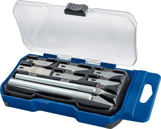 LUX-TOOLS 10-teiliges Präzisionsmesser-Set aus gehärtetem Stahl in Blau - Bild 1