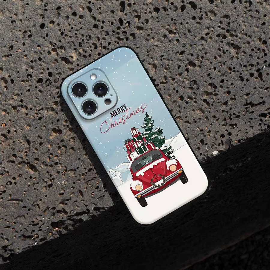 Mesuca Handyhülle mit Weihnachts- und Neujahrsdesign für iPhone 11 bis iPhone 17 Pro Max, Schwarz und Multicolour, Softcover - Bild 7