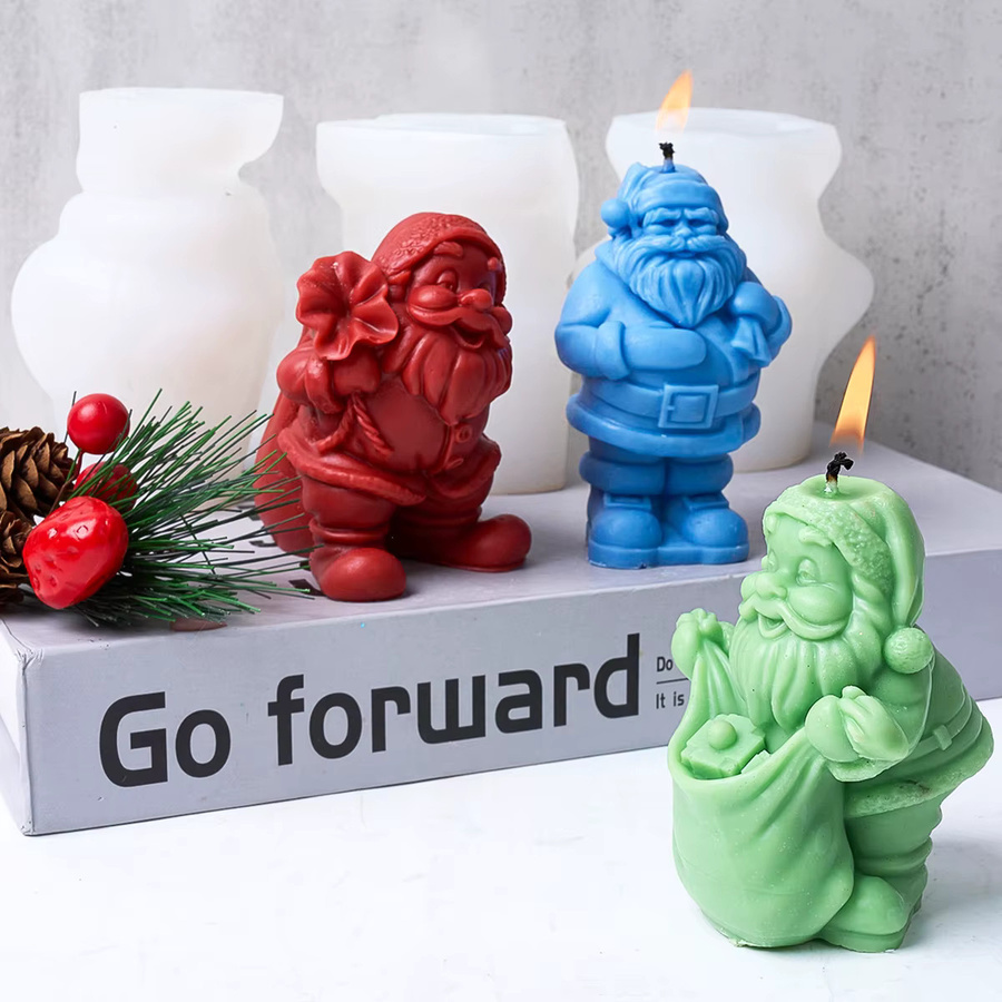UDOCOOL Silikonform für 3D Weihnachtsmann Rucksack Kerzen und Seifen in Multicolour zur DIY Gestaltung von Gips und Aromath Seife - Bild 4