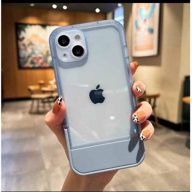 Sturzsichere Handyhülle mit unsichtbarer Halterung für Apple iPhone 14, 13 Pro Max, 12 und 11 Pro in Blau - Bild 1