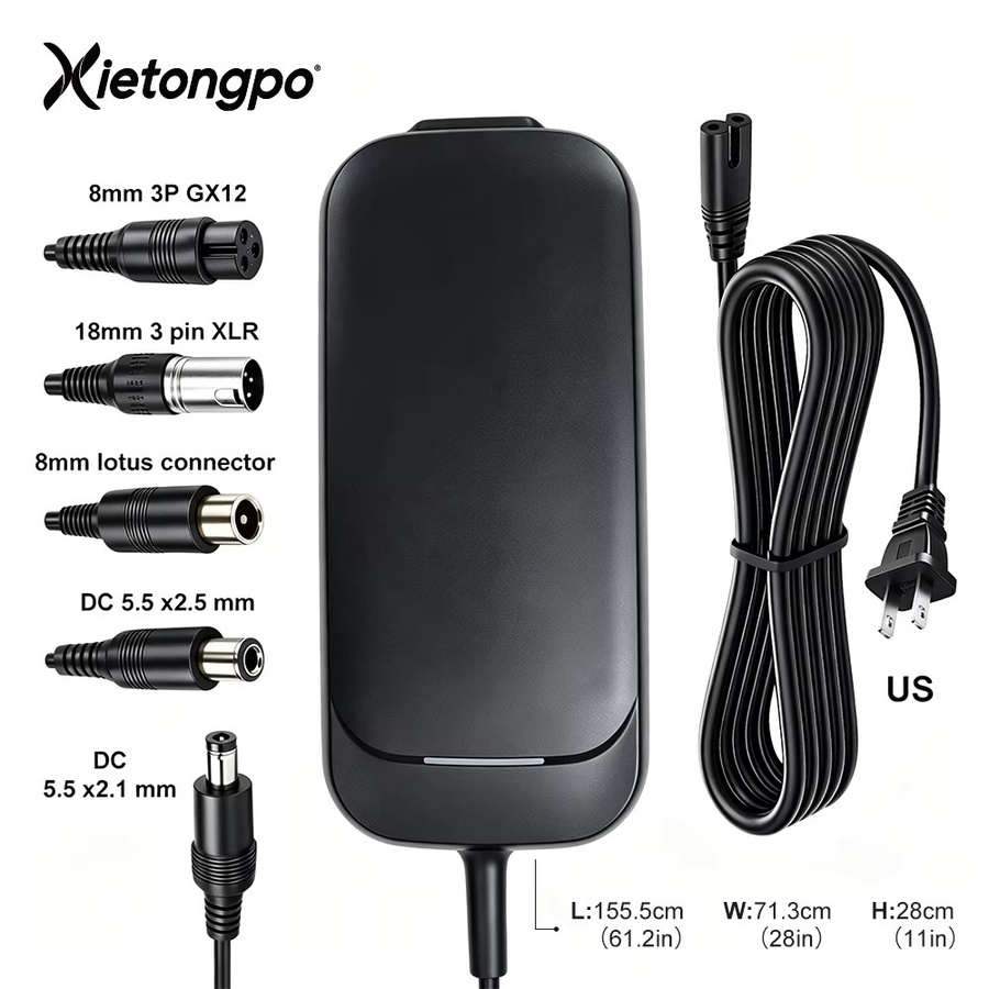 XIETONGPO 42V 2A Batterieladegerät für 36V E-Bike und Elektroroller, 84W Schnellladegerät für 10S Lithium-Batterien, Schwarz - Bild 5