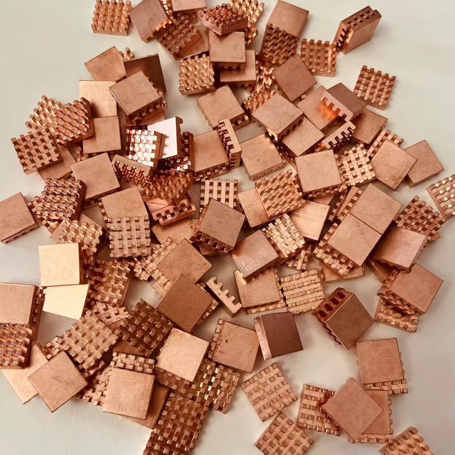 Quadratischer Kupfer-Kühlkörper von WE DO HEATSINK in Braun und Orange, B/T/H: 1,7 x 1,7 x 0,5 cm - Bild 3
