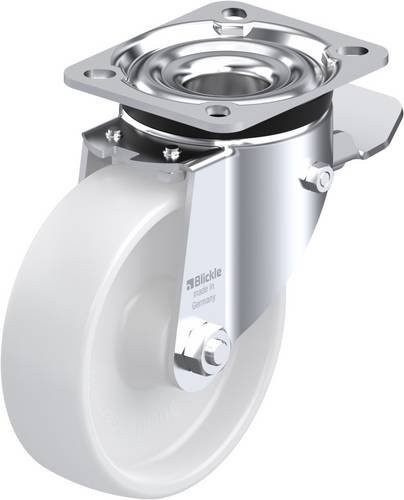 Blickle Lenkrolle LK-PO 125XR-1-ST mit Feststeller, Rad-Durchmesser: 12,5 cm, Tragfähigkeit: 300 kg, Farbe: Weiß - Bild 1